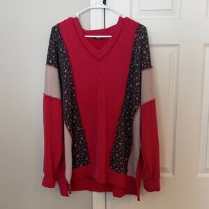HEIMISH USA Red and Black Floral Top